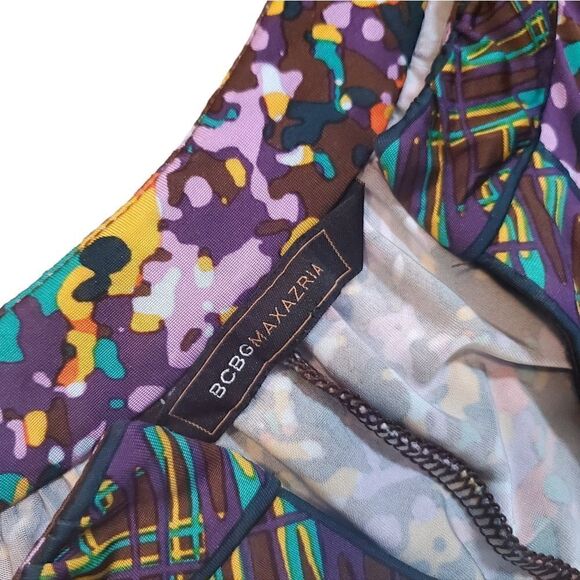 BCBGMaxAzria Womens Grape Paint Splatter Print Blouse Size XS - Picture 11 of 13